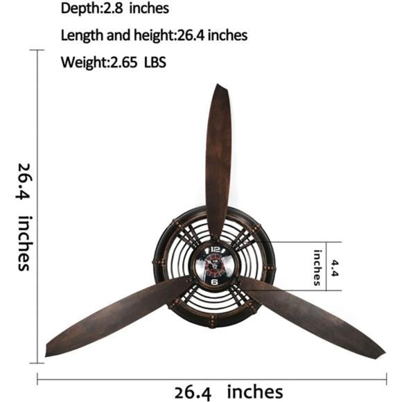 Vintage Airplane Propeller Wall Decor, Aviation Decor, Metal. Bronze - Picture 2 of 6